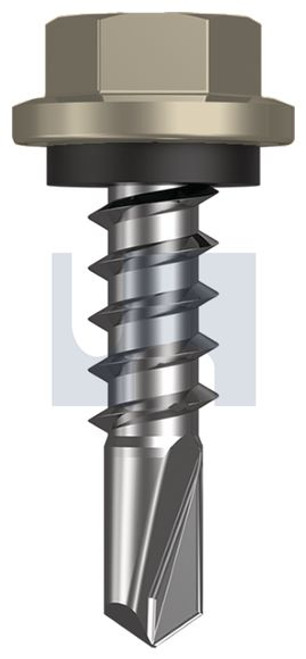 Metal Self Drilling Screw Hex Head + Washer #14-10 X25 Cove - Cl4