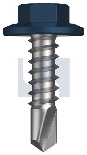 Metal Self Drilling Screw Flanged Hex Head #12-14 X20 Deep Ocean (Storm Blue) -Cl4