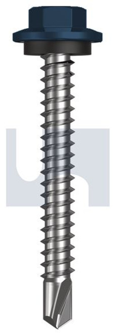 Metal Self Drilling Screw Hex Head + Washer #12-14 X45 Deep Ocean (Storm Blue) -Cl4