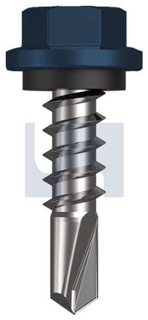 Metal Self Drilling Screw Hex Head + Washer #14-10 X25 Deep Ocean (Storm Blue) -Cl4