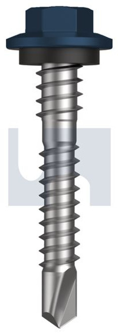 Metal Self Drilling Screw Hex + Washer + Xgrip #12-14 X37 Deep Ocean (Storm Blue) -Cl4