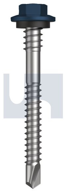 Metal Self Drilling Screw Hex + Washer + Xgrip #12-14 X53 Deep Ocean (Storm Blue) -Cl4