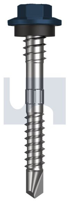 Metal Self Drilling Screw Hex + Washer + Xgrip #12-14 X48 Deep Ocean (Storm Blue) -Cl4