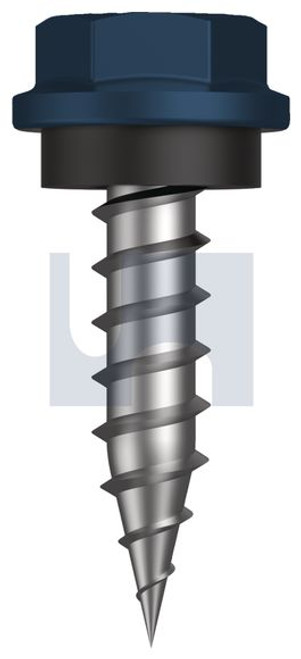 Needle Pt Self Drilling Screw Hex + Wash #10-12 X20 Deep Ocean (Storm Blue) -Cl4
