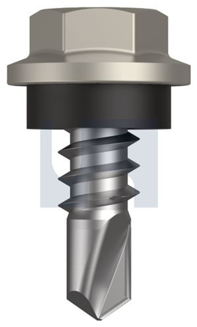 Metal Self Drilling Screw Hex Head + Washer #8-18 X12 Dune - Cl4