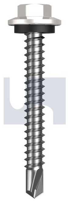 Metal Self Drilling Screw Hex Head + Washer #12-14 X45 Dove White - Cl4