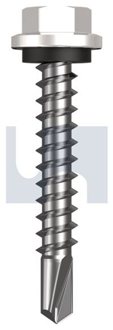 Metal Self Drilling Screw Hex Head + Washer #14-10 X42 Dove White - Cl4