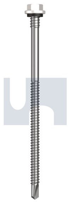 Metal Self Drilling Screw Hex + Washer + Xgrip #14-14 X125 Dove White - Cl4