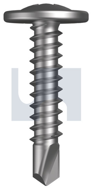 Metal Self Drilling Screw Button Wafer #8-18 X20 Dove White - Zyp