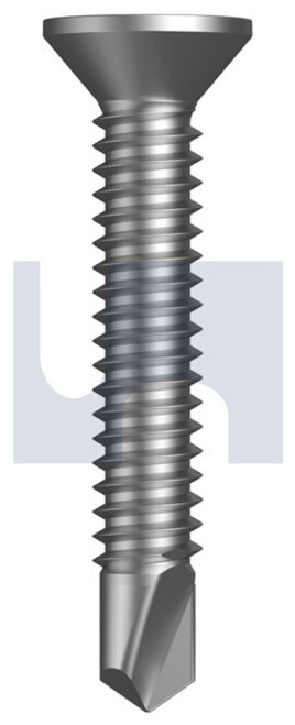 Metal Self Drilling Screw Countersunk #10-24 X30 Dove White - Zyp