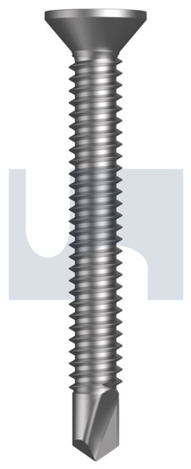 Metal Self Drilling Screw Countersunk #10-24 X40 Dove White - Zyp