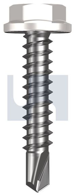 Metal Self Drilling Screw Flanged Hex Head #10-16 X25 Dove White - Zyp