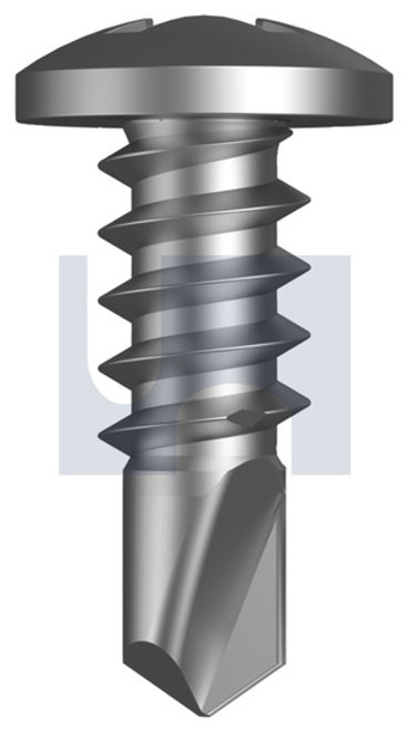 Metal Self Drilling Screw Pan Head #8-18 X12 Dove White - Zyp