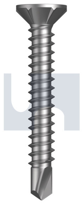 Metal Self Drilling Screw Countersunk Rib #8-18 X30 Dove White - Zyp