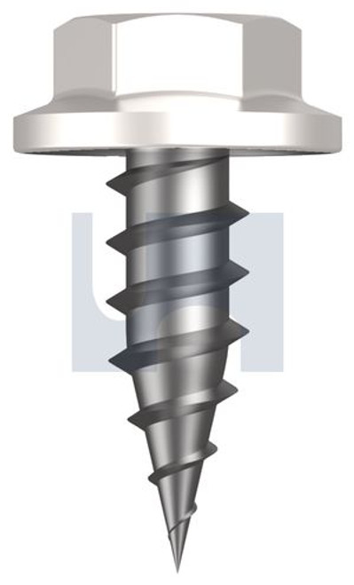Needle Pt Self Drilling Screw Flanged Hex #8-15 X12 Dove White - Cl4