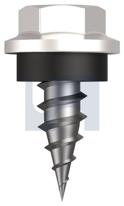 Needle Pt Self Drilling Screw Hex + Wash #8-15 X12 Dove White - Cl4