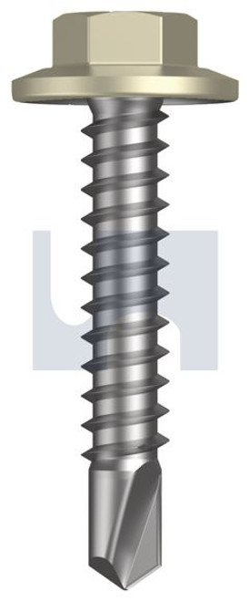 Metal Self Drilling Screw Flanged Hex Head #12-14 X30 Evening Haze - Cl4