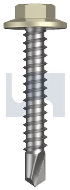 Metal Self Drilling Screw Flanged Hex Head #12-14 X35 Evening Haze - Cl4