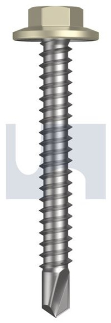 Metal Self Drilling Screw Flanged Hex Head #12-14 X45 Evening Haze - Cl4