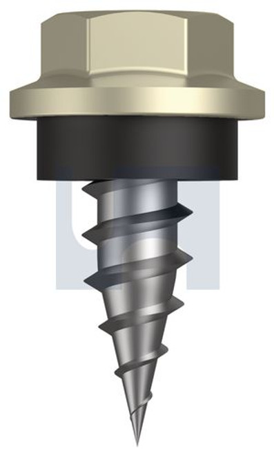 Needle Pt Self Drilling Screw Hex + Wash #8-15 X12 Evening Haze - Cl4