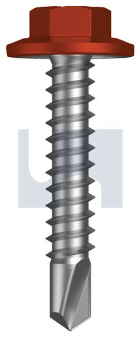 Metal Self Drilling Screw Flanged Hex Head #12-14 X30 Headland (Maple) -Cl4