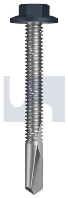 S500 Tiger Self Drilling Screw Flanged Hex Head #12-24 X50 Ironstone - Cl4