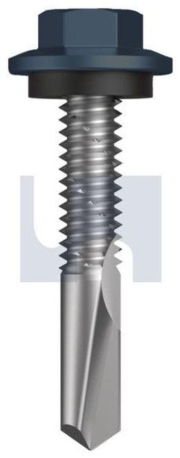 S500 Tiger Self Drilling Screw Hex Head + Washer #12-24 X32 Ironstone - Cl4