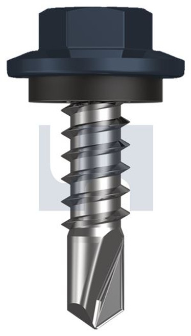 Metal Self Drilling Screw Hex Head + Washer #12-14 X20 Ironstone - Cl4
