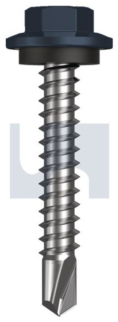 Metal Self Drilling Screw Hex Head + Washer #12-14 X35 Ironstone - Cl4