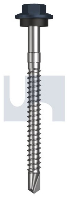 Metal Self Drilling Screw Hex Head + Washer #12-14 X65 Ironstone - Cl4
