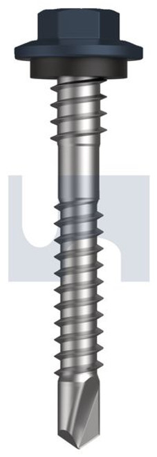 Metal Self Drilling Screw Hex + Washer + Xgrip #12-14 X43 Ironstone - Cl4