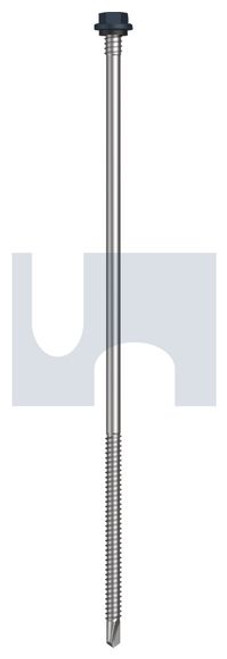 Metal Self Drilling Screw Hex + Washer + Xgrip #14-14 X230 Ironstone - Cl4