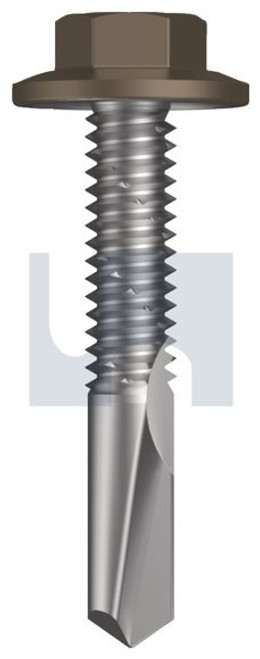 S500 Tiger Self Drilling Screw Flanged Hex Head #12-24 X32 Jasper (Sorrell) -Cl4