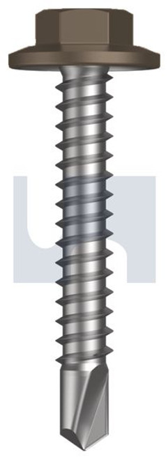 Metal Self Drilling Screw Flanged Hex Head #12-14 X35 Jasper (Sorrell) -Cl3
