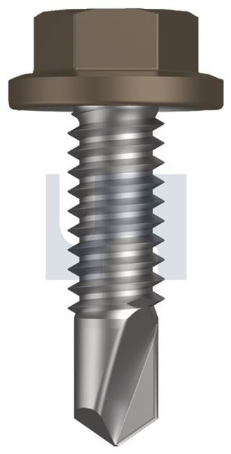 Metal Self Drilling Screw Flanged Hex Head  #14-20 X22 Jasper (Sorrell) -Cl4