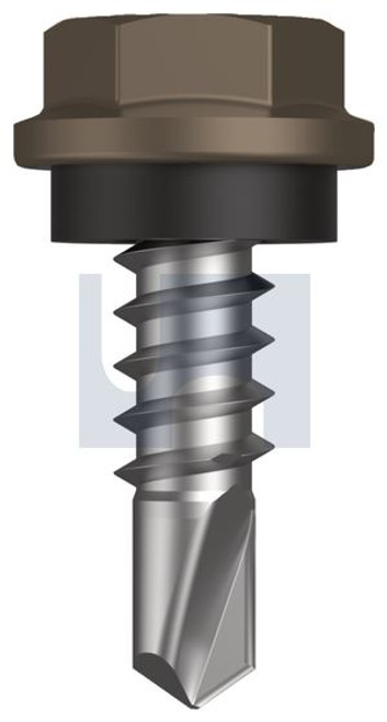 Metal Self Drilling Screw Hex Head + Washer #10-16 X16 Jasper (Sorrell) -Cl4