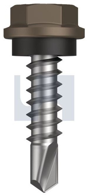 Metal Self Drilling Screw Hex Head + Washer #10-16 X22 Jasper (Sorrell) -Cl4