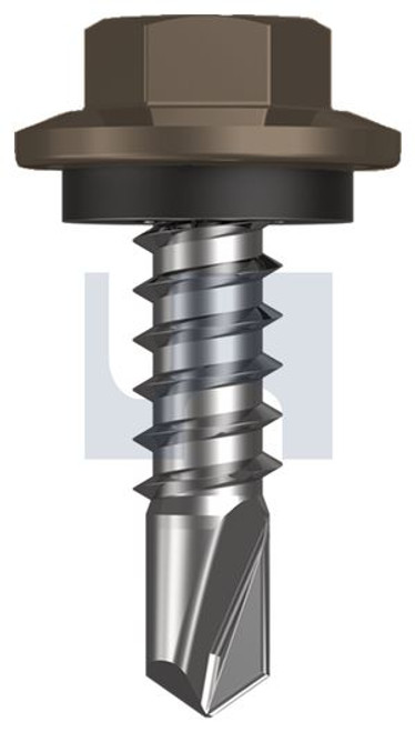 Metal Self Drilling Screw Hex Head + Washer #12-14 X20 Jasper (Sorrell) -Cl4