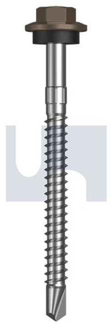 Metal Self Drilling Screw Hex Head + Washer #12-14 X65 Jasper (Sorrell) -Cl4