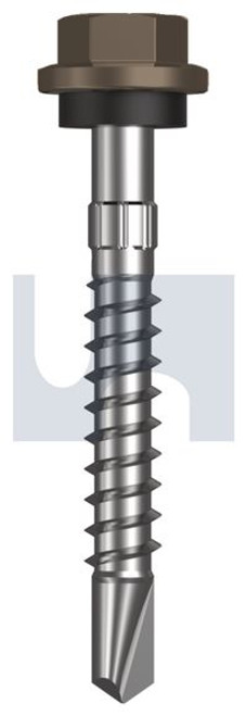 Metal Self Drilling Screw Hex Head + Washer #14-10 X50 Jasper (Sorrell) -Cl4