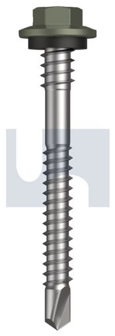 Metal Self Drilling Screw Hex + Washer + Xgrip #12-14 X53 Mangrove - Cl4