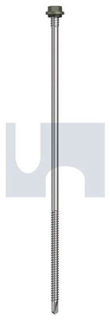 Metal Self Drilling Screw Hex + Washer + Xgrip #14-14 X230 Mangrove - Cl4