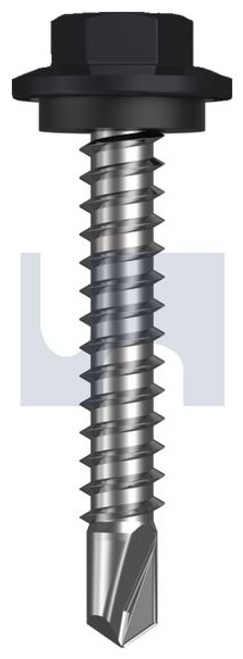 Metal Self Drilling Screw Hex Head + Washer #12-14 X35 Monument - Cl4