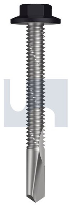 S500 Tiger Self Drilling Screw Flanged Hex Head #12-24 X50 Night Sky (Ebony) -Cl4