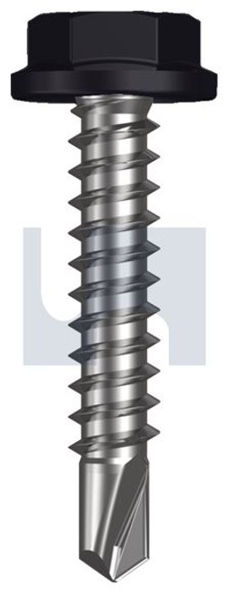 Metal Self Drilling Screw Flanged Hex Head #10-16 X25 Night Sky (Ebony) -Cl4