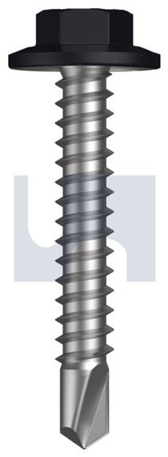 Metal Self Drilling Screw Flanged Hex Head #12-14 X35 Night Sky (Ebony) -Cl4