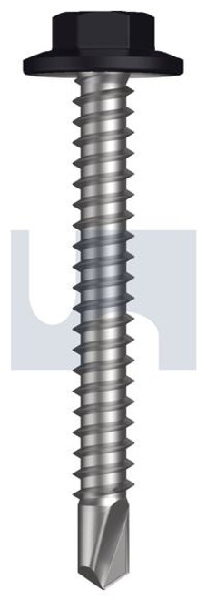 Metal Self Drilling Screw Flanged Hex Head #12-14 X45 Night Sky (Ebony) -Cl4