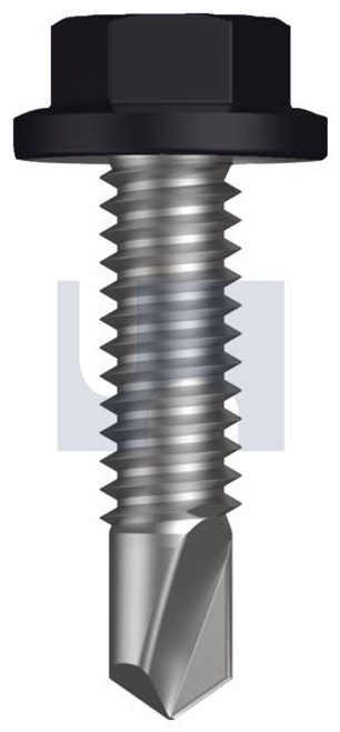 Metal Self Drilling Screw Flanged Hex Head #14-20 X25 Night Sky (Ebony) -Cl4