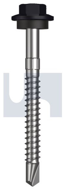 Metal Self Drilling Screw Hex Head + Washer #12-14 X55 Night Sky (Ebony) -Cl4