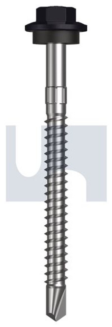 Metal Self Drilling Screw Hex Head + Washer #12-14 X65 Night Sky (Ebony) -Cl4